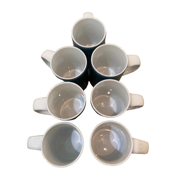 Vintage 1990’s Dansk gridworks teal mugs set of 7 microwave safe 10oz 4 in - Picture 6 of 9